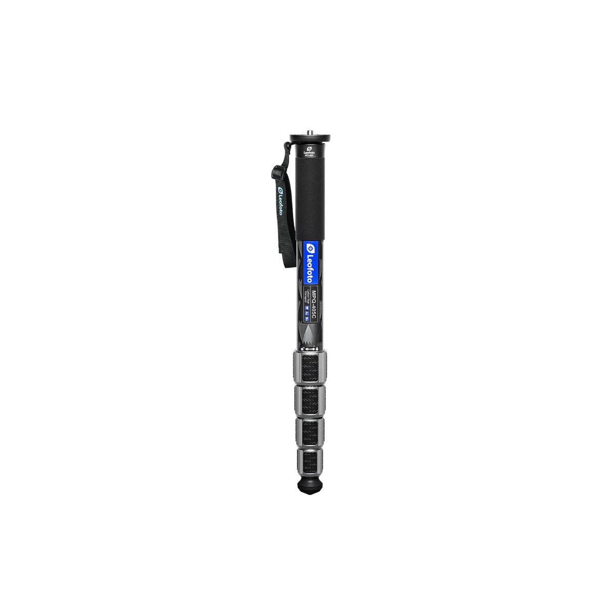 Leofoto MPQ-405C Carbon Fiber 5 Section Water and Sand proof Anti Twist Monopod - Max Load 25kg, Max Height 1850mm