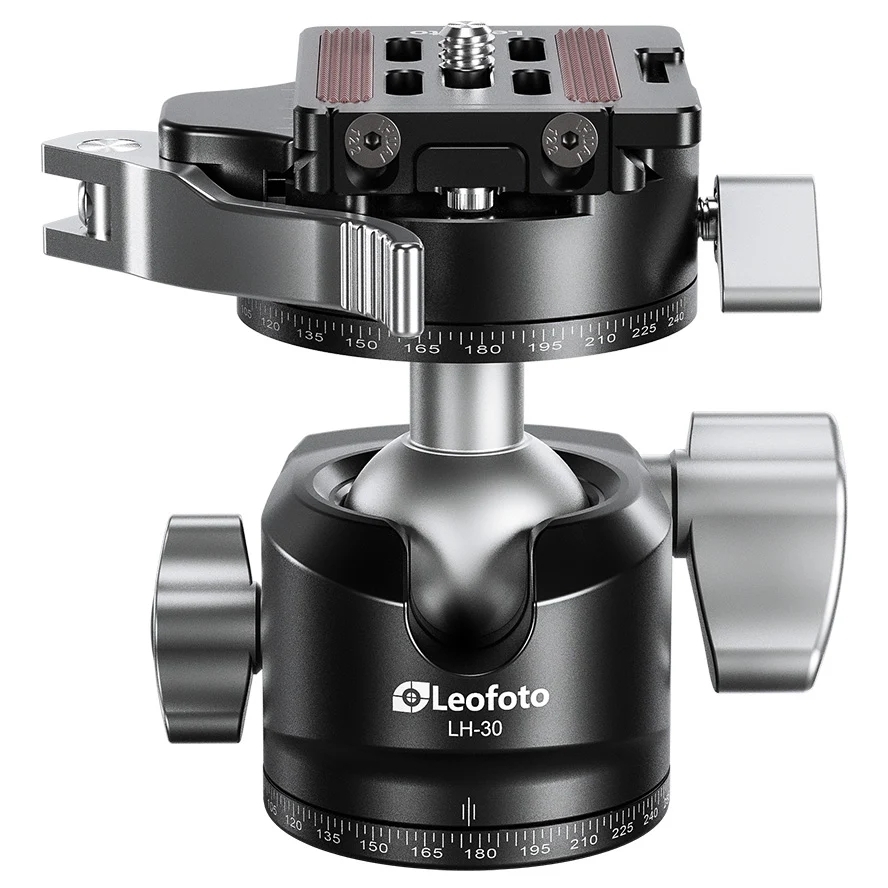 Leofoto LH Series LH-30PCL 30mm Low Profile Ball Head with PCL-52 Panning Clamp and QR Lock System - Max Load 15kg