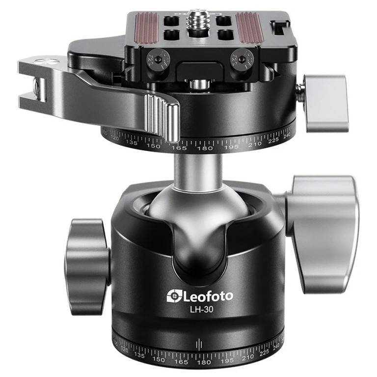 Leofoto LH Series LH-30PCL 30mm Low Profile Ball Head with PCL-52 Panning Clamp and QR Lock System - Max Load 15kg