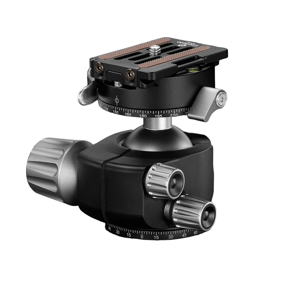 Leofoto LH Series LH-40PCL 40mm Low Profile Dual Panorama  Ball Head with Arca Swiss Style QR Plate - Max Load 20kg