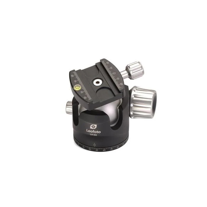 Leofoto LH Series LH-55 55mm Low Center of Gravity Ball Head and QP-70N QR Plate - Max Load 25kg