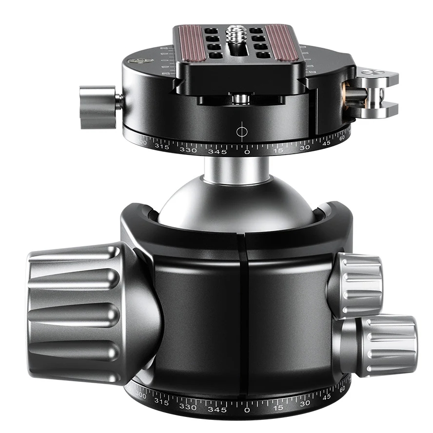 Leofoto LH Series LH-55PCL 36mm Low Profile Ball Head with PCL-70 Panning Clamp and QR Lock System - Max Load 25kg
