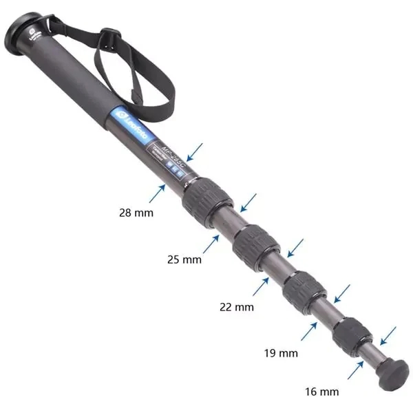 Leofoto MP-285C Carbon Fiber 5 Section Monopod - Max Load 15kg, Max Height 1530mm