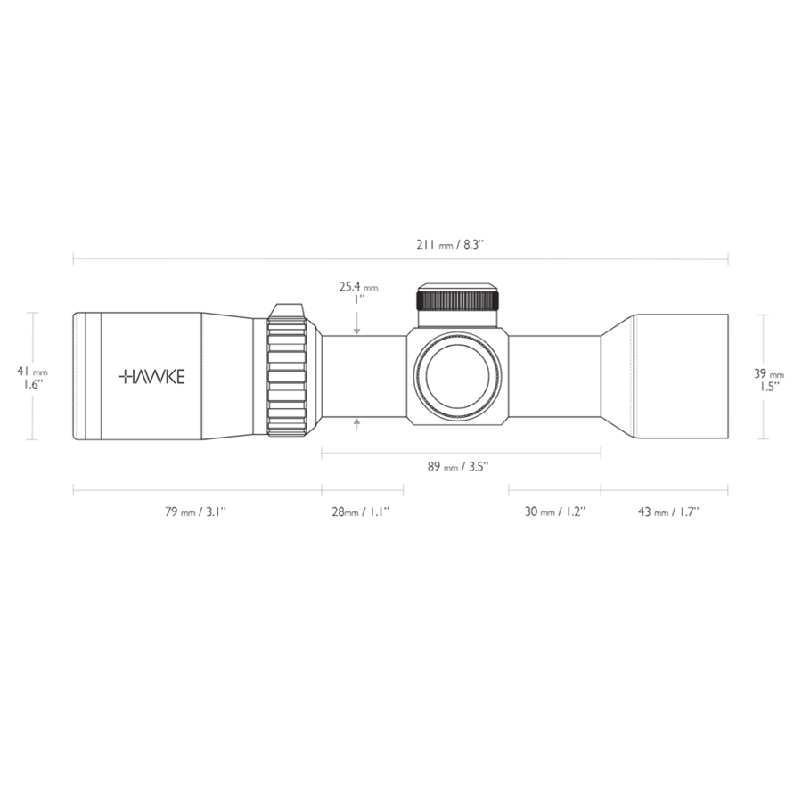 Hawke XB SR 1 inch 1.5-5x32 Illuminated Crossbow Scope