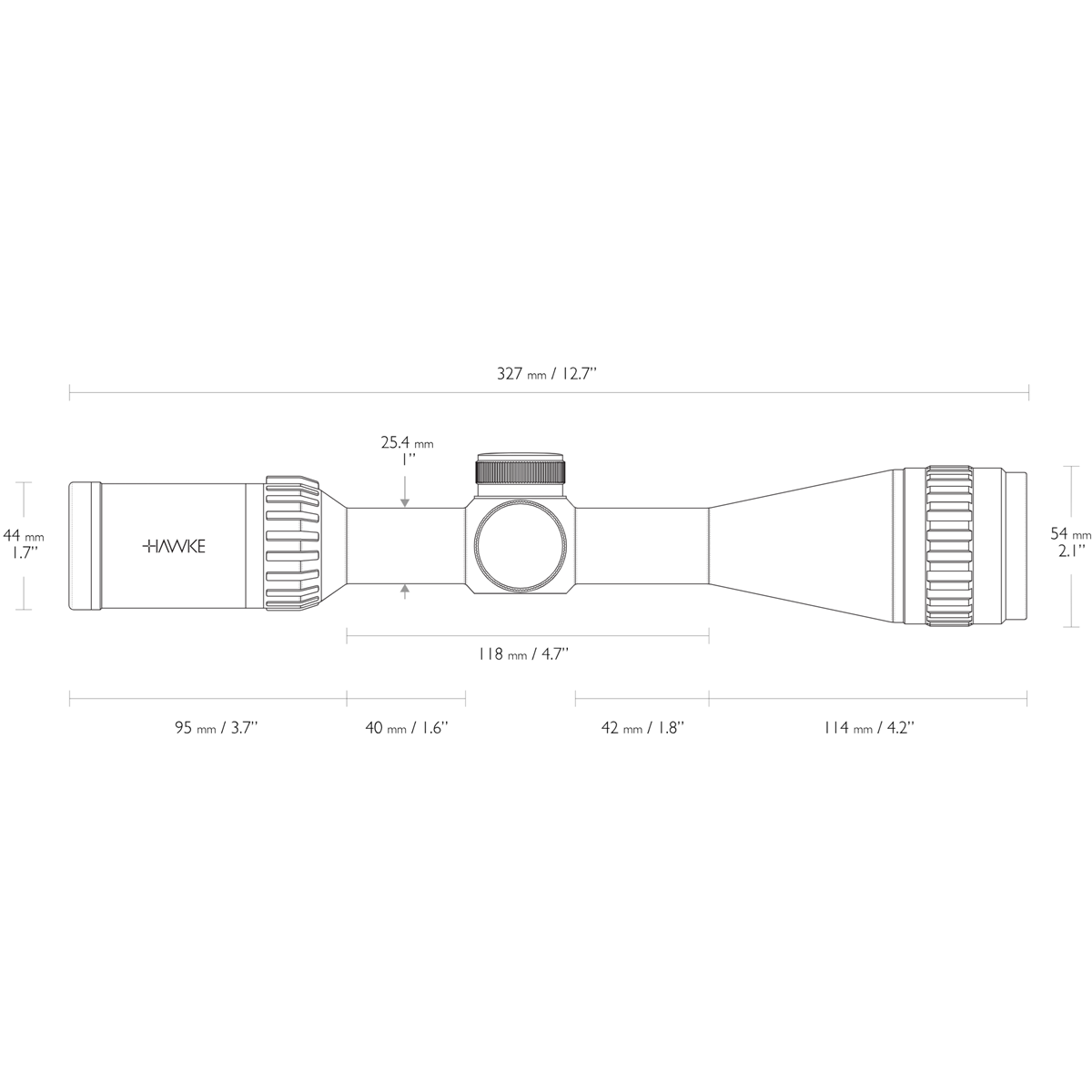 Hawke Airmax 4-12x40 AO AMX Rifle Scope