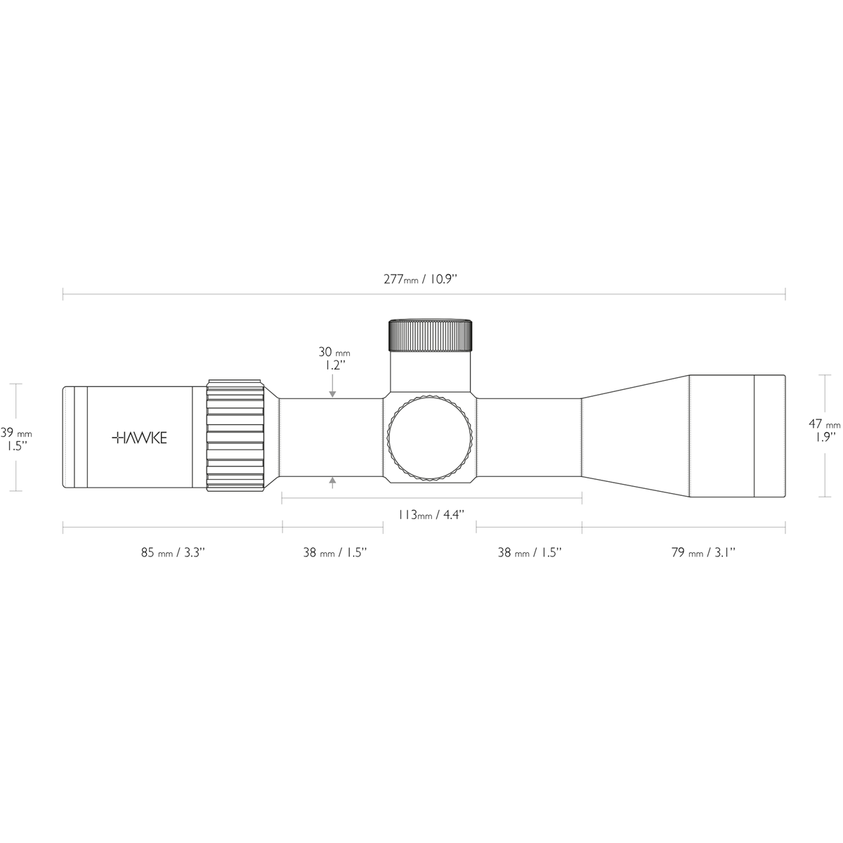 Hawke Airmax 30 SF Compact 3-12x40: AMX IR Rifle Scope