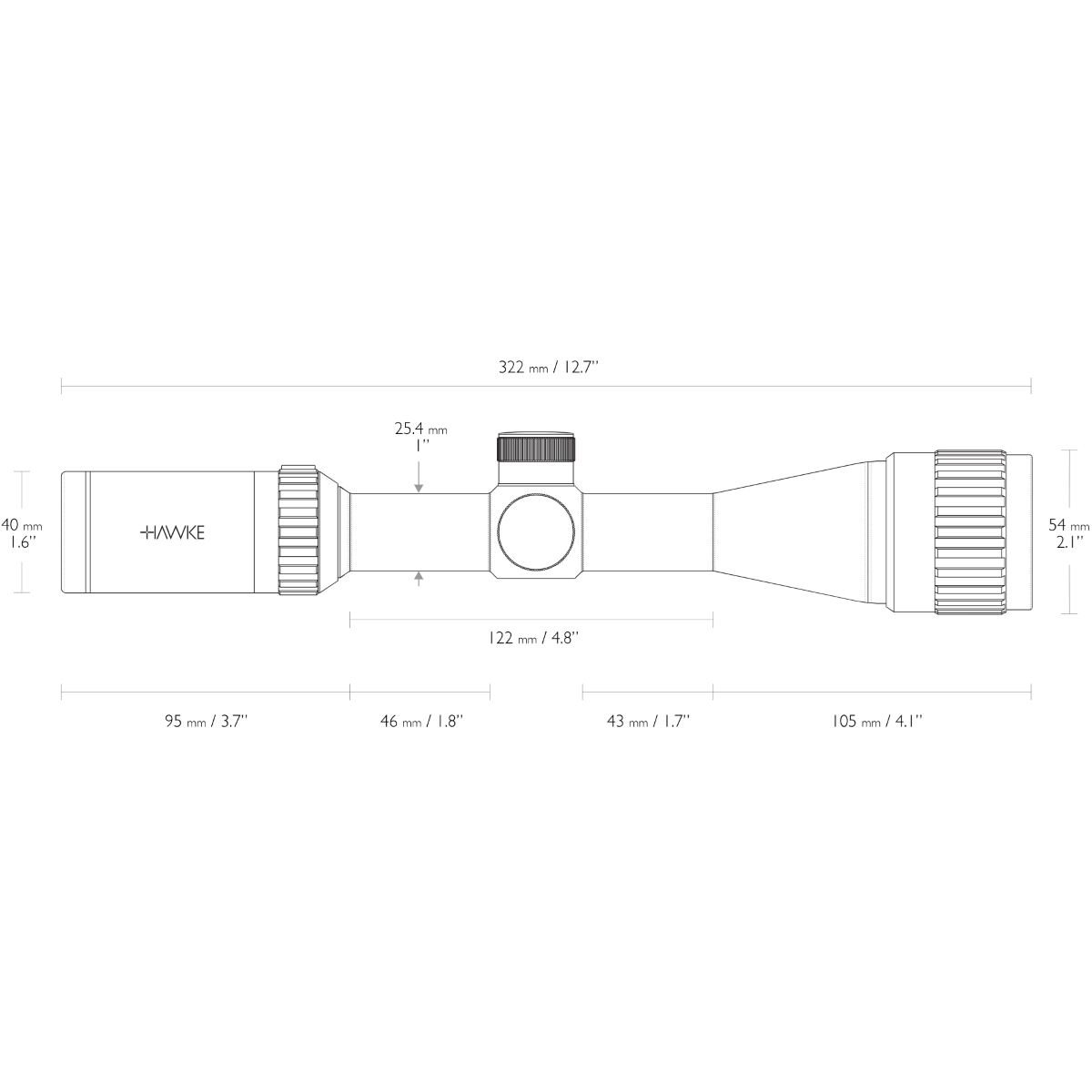 Hawke Vantage 3-9x40 AO 30/30 Duplex Rifle Scope