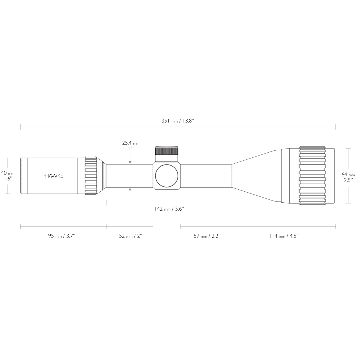 Hawke Vantage 3-9x50 AO Mil Dot Rifle Scope