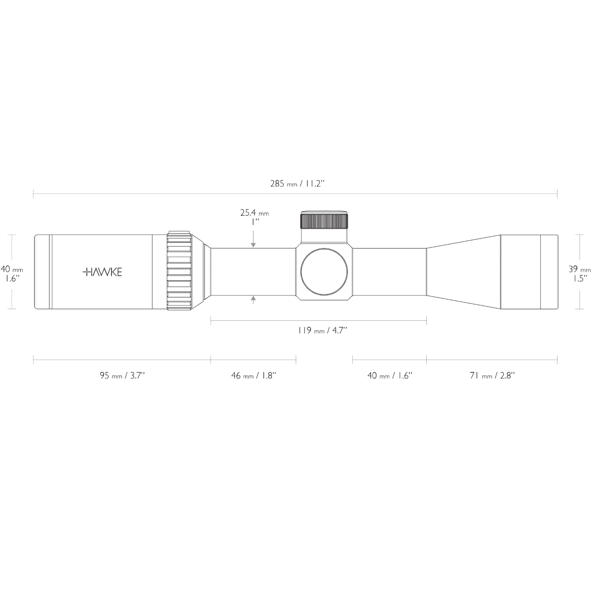 Hawke Optics Vantage IR 2-7x32 SFP Mil Dot 1" Rifle Scope