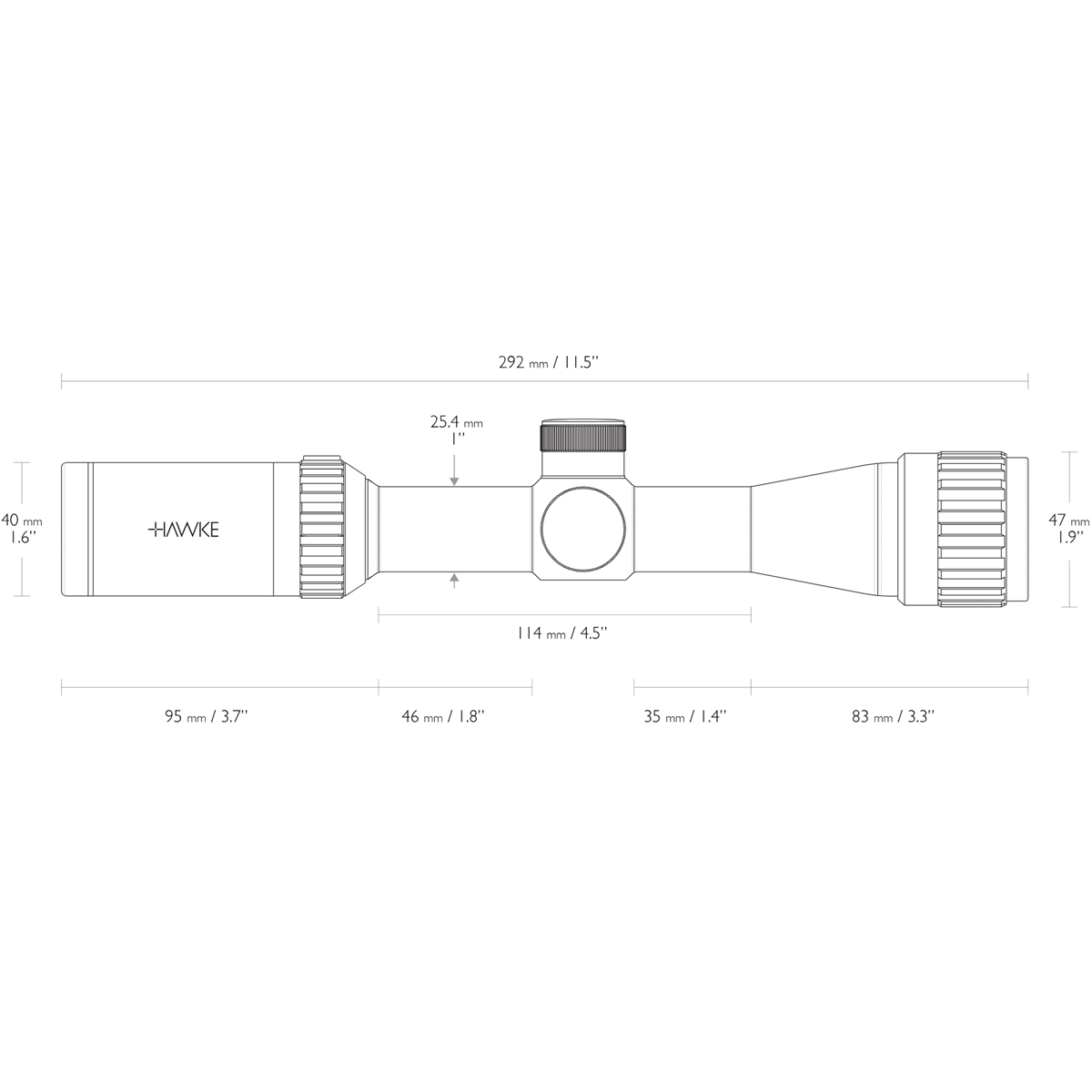 Hawke Vantage IR 2-7x32 AO Rifle Scope