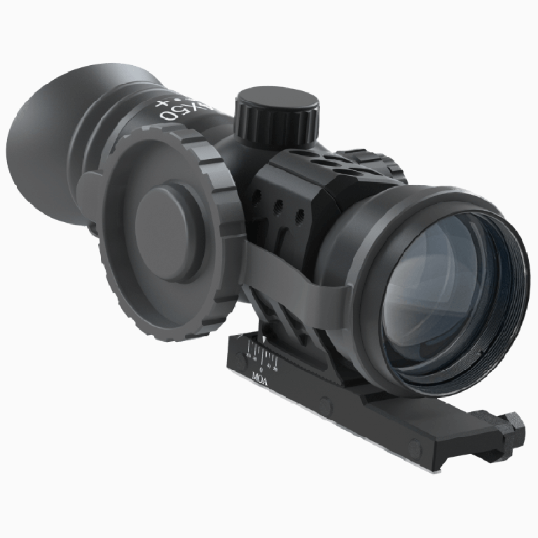 Immersive Optics 14x50 Prismatic Scope MilDot Extended with MOA Adjustable Mounts