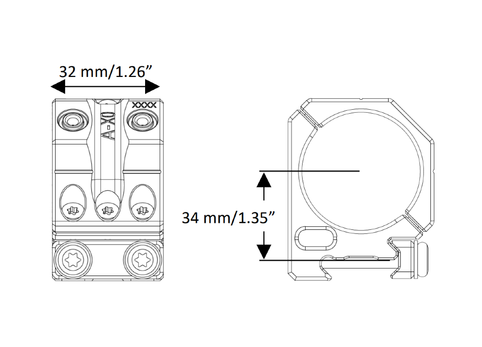 Spuhr SR-4006 34mm High (34mm) Two Piece Picatinny Scope Rings