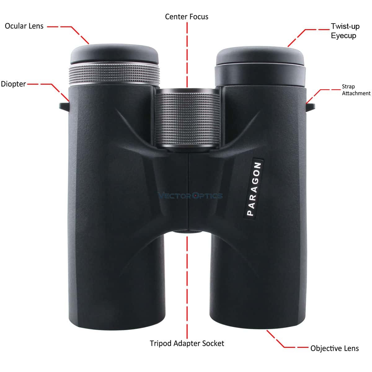 Vector Paragon 10x42 Roof Prism Rubber Armoured Binoculars