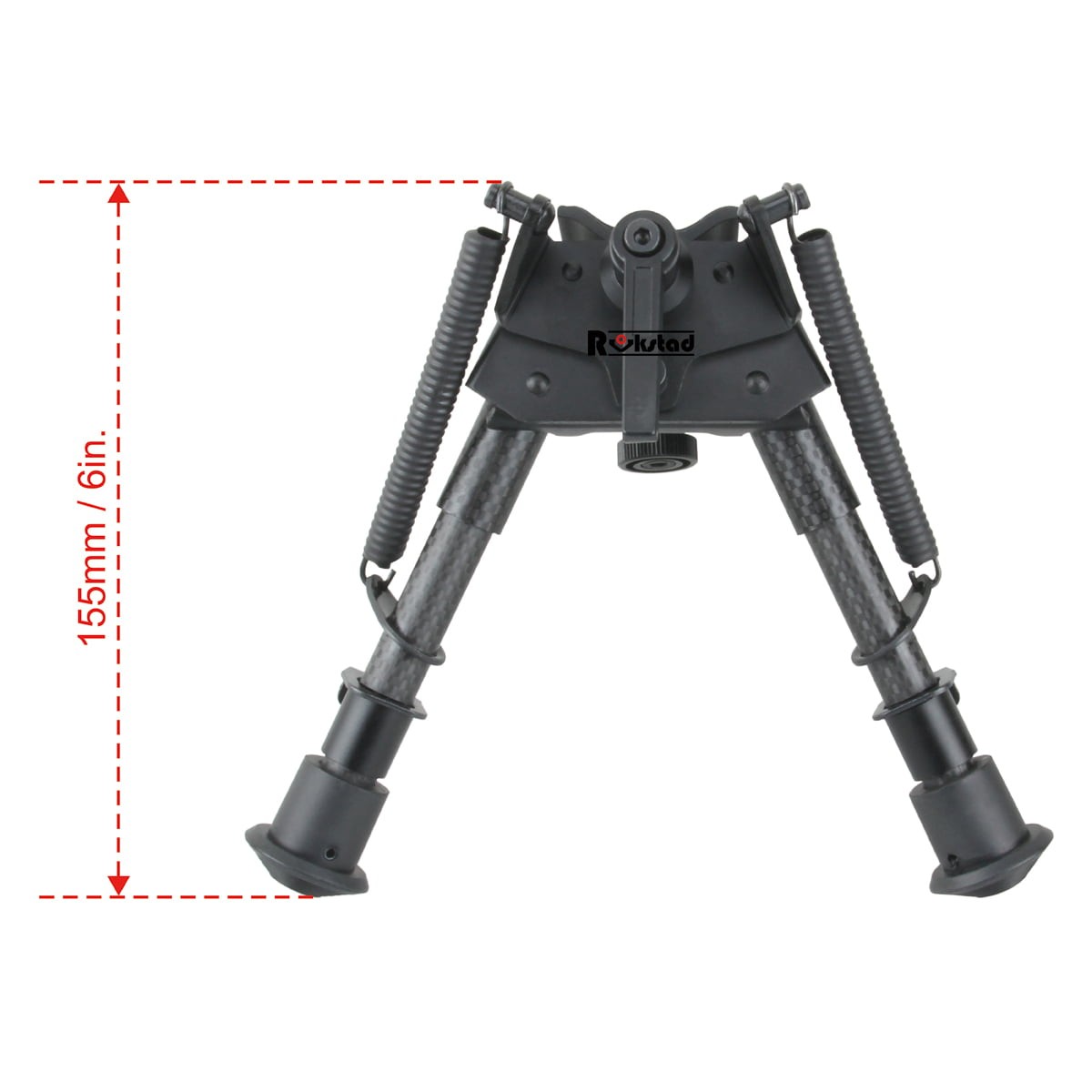 Rokstad 6-9 inch Swivel Bipod for Q/D Swivel with Lever Lock and  Carbon Fibre Legs 