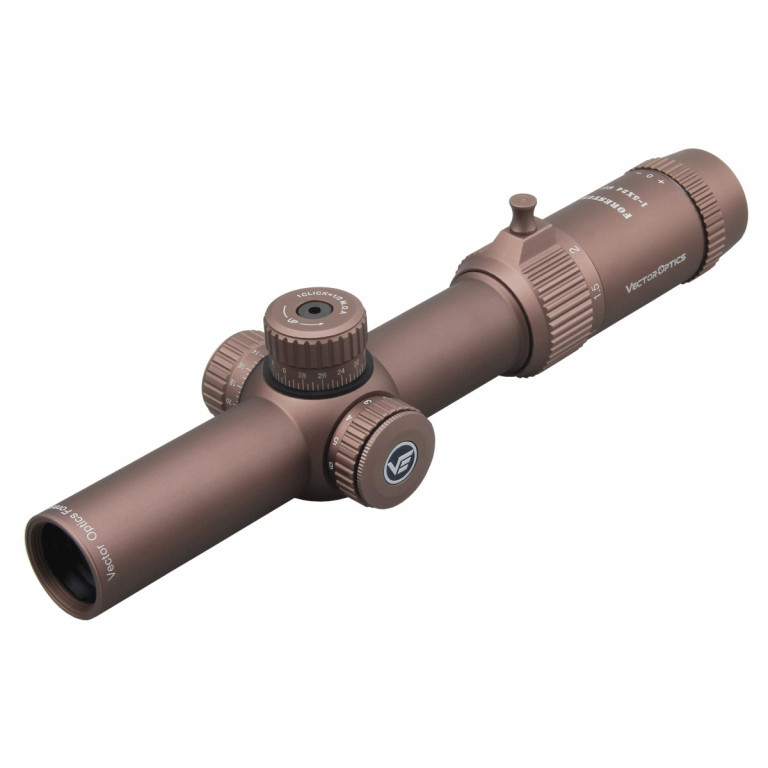 Vector Optics Forester 1-5x24 SFP Gen II Illuminated VFD-2 1/2 MOA FDE Rifle Scope