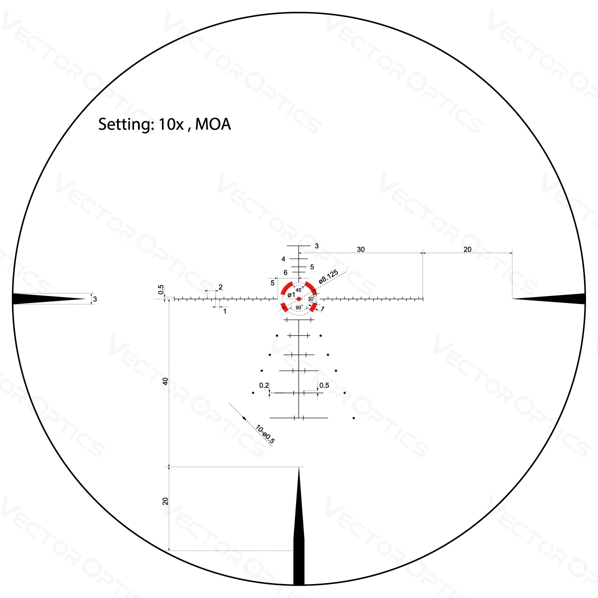 Vector Optics Constantine 1-10x24 SFP Illuminated VOS-TMOA  1/2 MOA Rifle Scope 