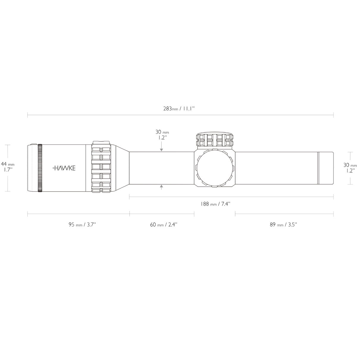 Hawke Frontier 30 1-6x24 Circle Dot Rifle Scope