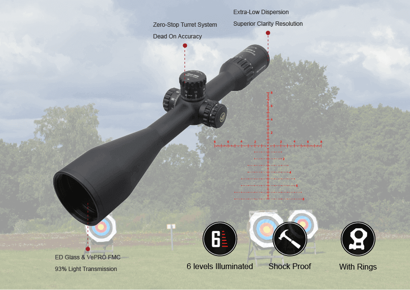 Vector Optics Continental x8 4-32x56 ED SFP Zero-Stop Tactical Rifle Scope