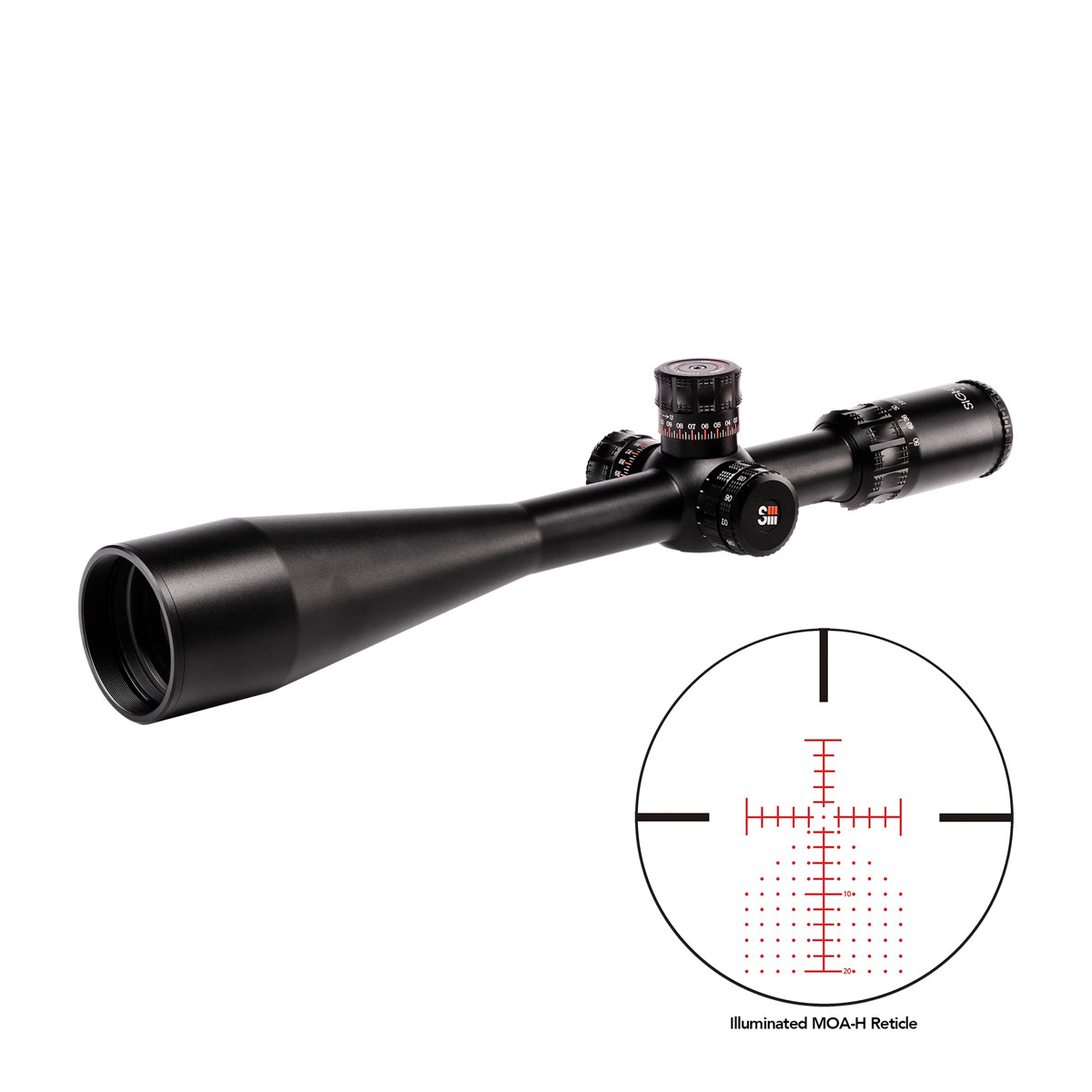 Sightron SIII 10-50x60 Precision Long Range IR Zero Stop MOA-H 30mm Rifle Scope