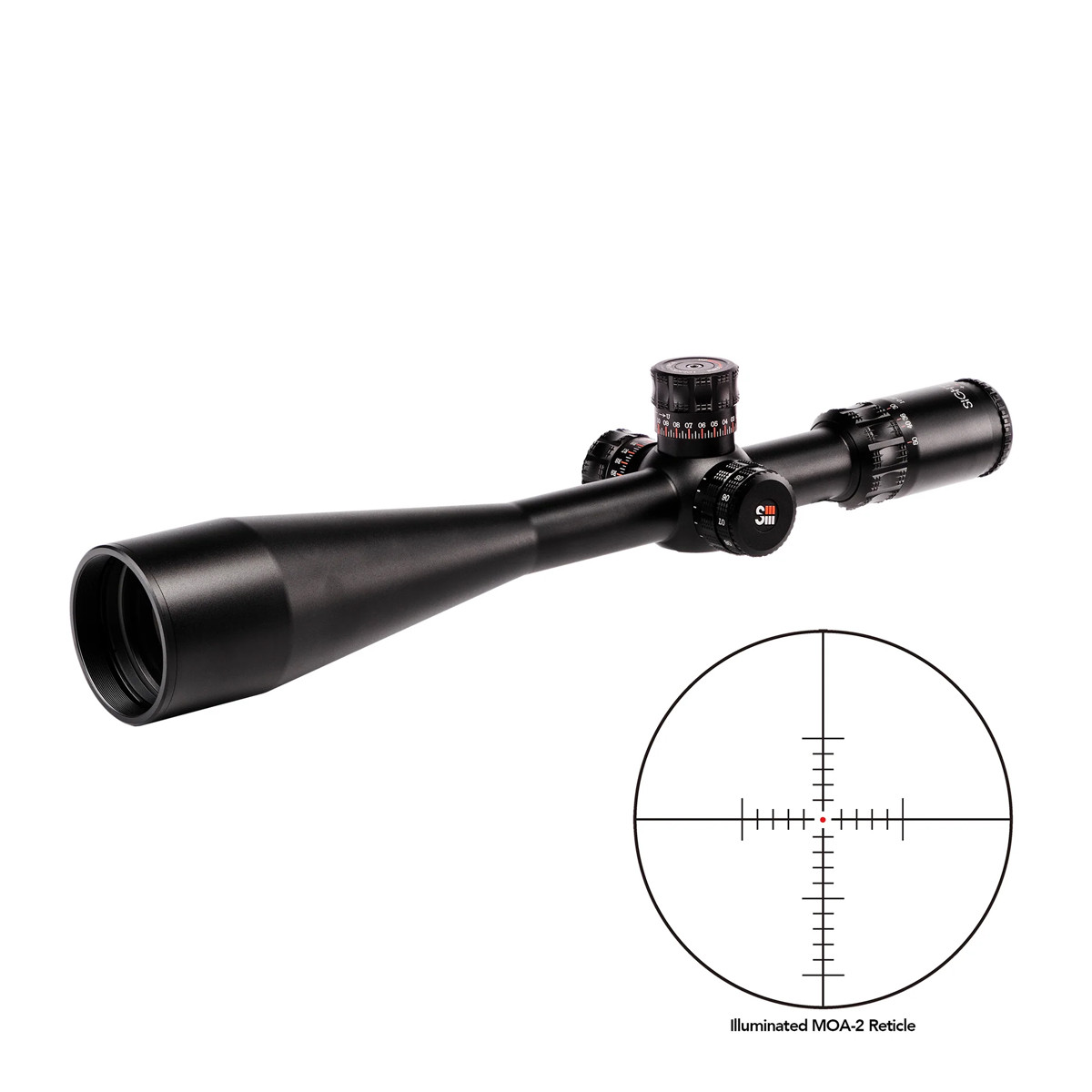 Sightron SIII 10-50x60 Precision Long Range IR Zero Stop MOA-H 30mm Rifle Scope