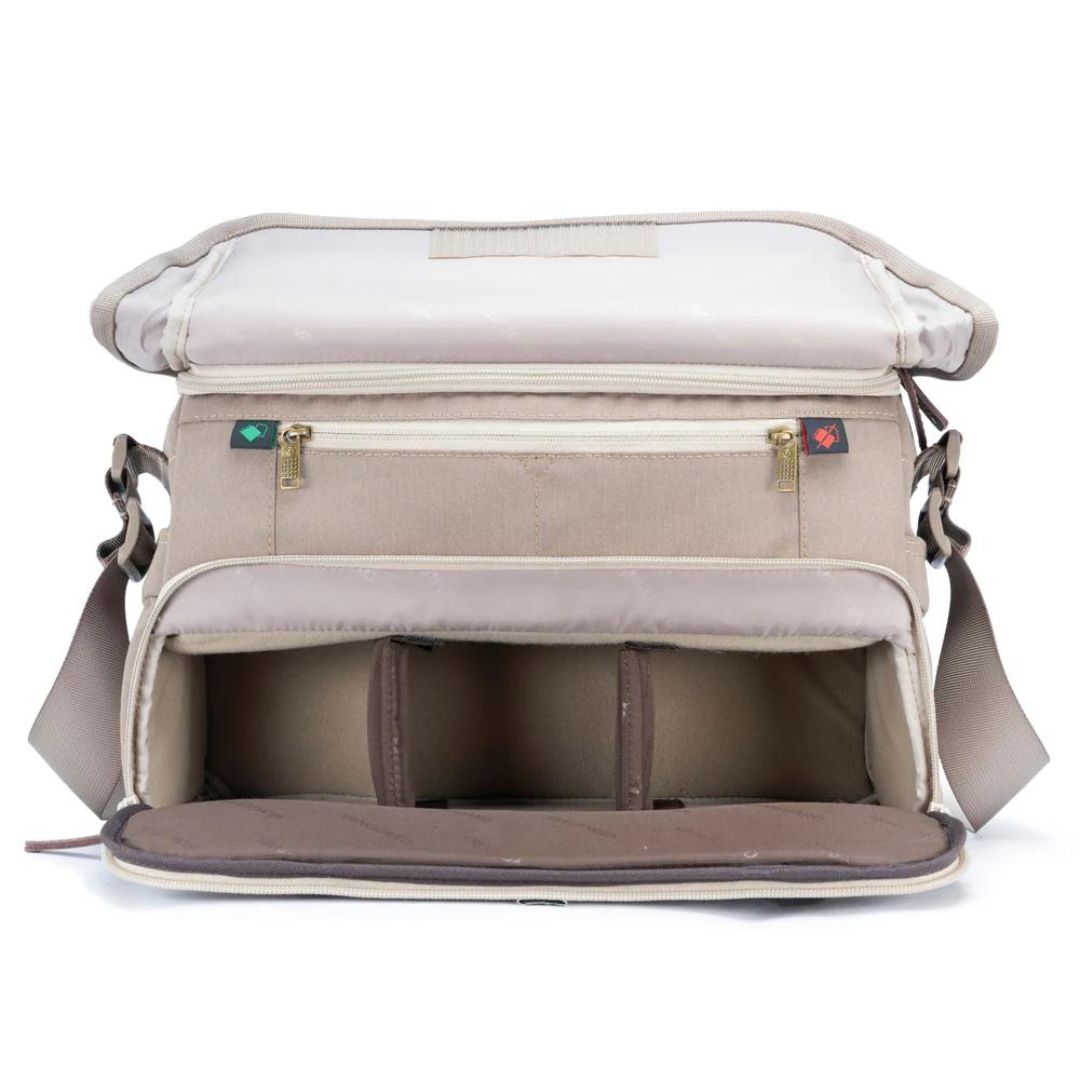 Vanguard Range 38 BG 17 Litre Shoulder Bag with Internal Travel Compartment (To 41cm Folded) - Stone
