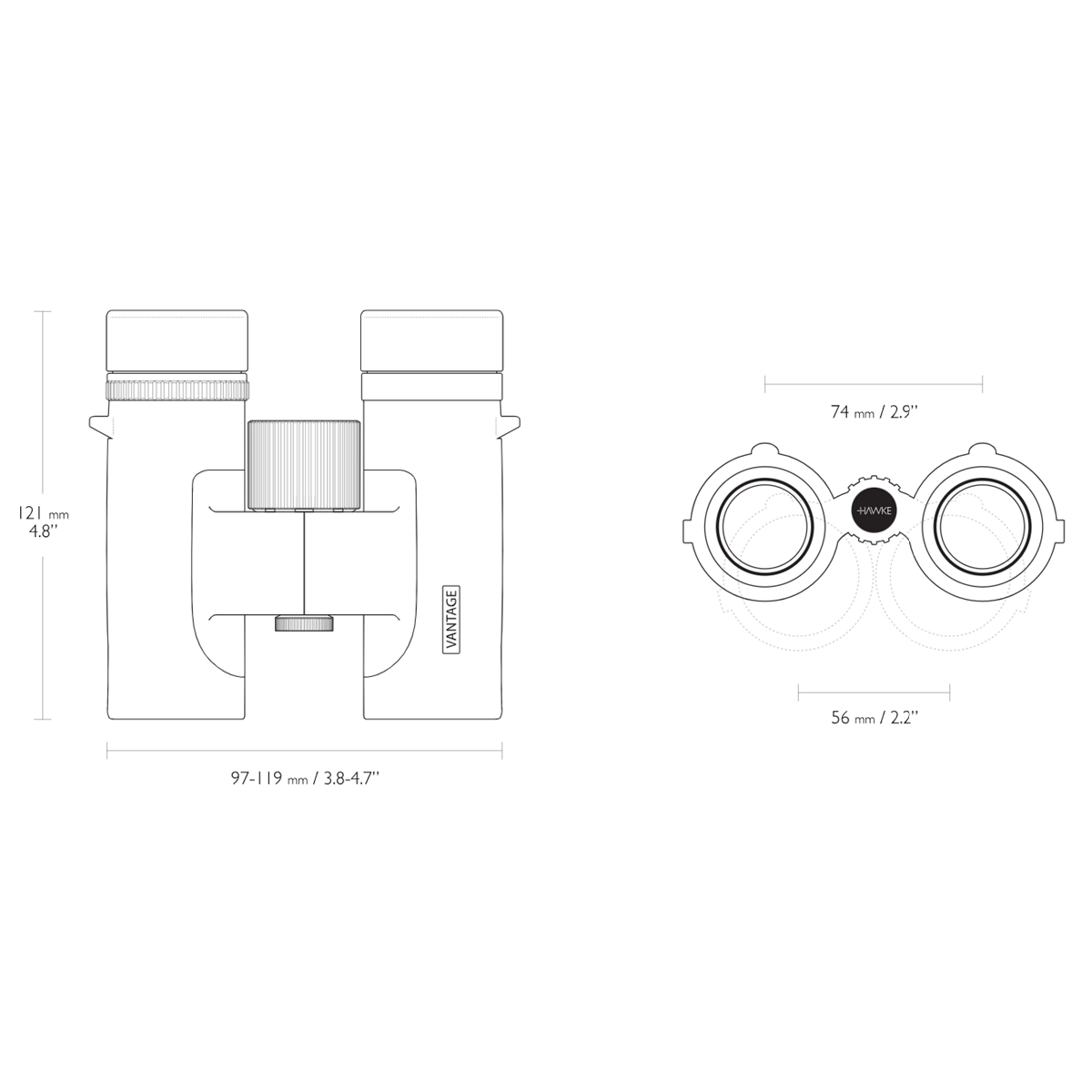 Hawke Vantage 10x32 Binocular - Green