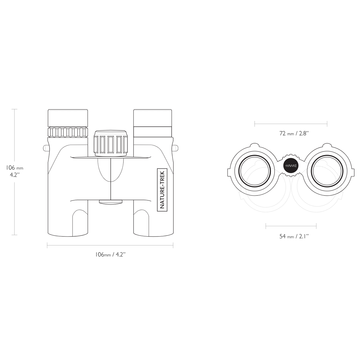  Hawke Nature Trek Compact 8x25 Binoculars - Green