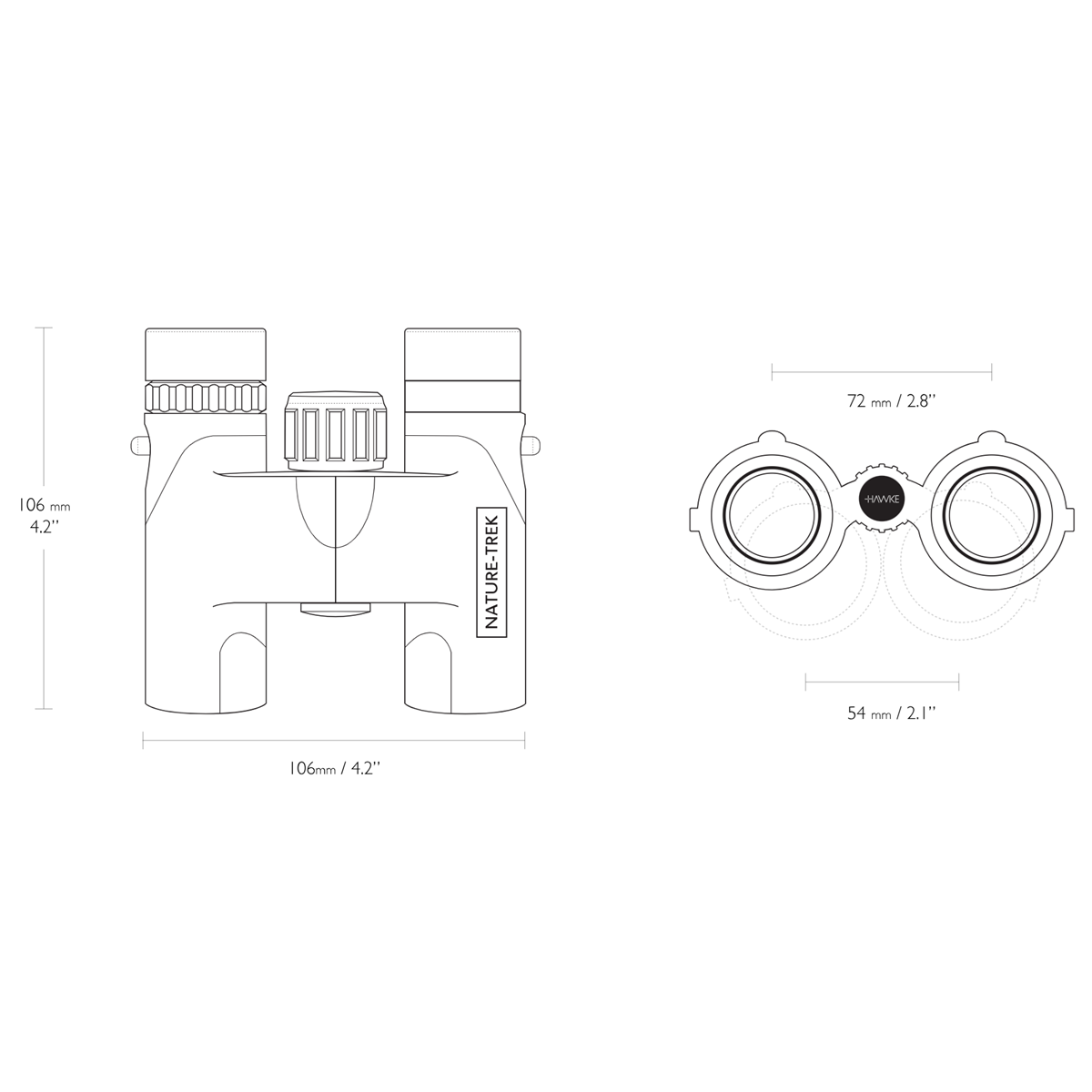  Hawke Nature Trek Compact 10x25 Binoculars - Green