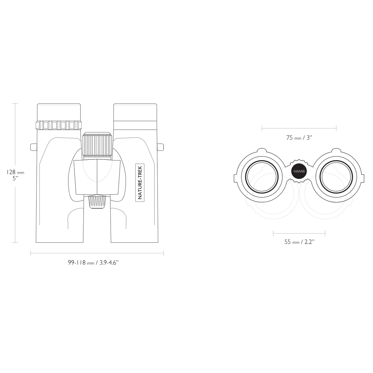  Hawke Nature Trek 10x32 Binoculars - Green
