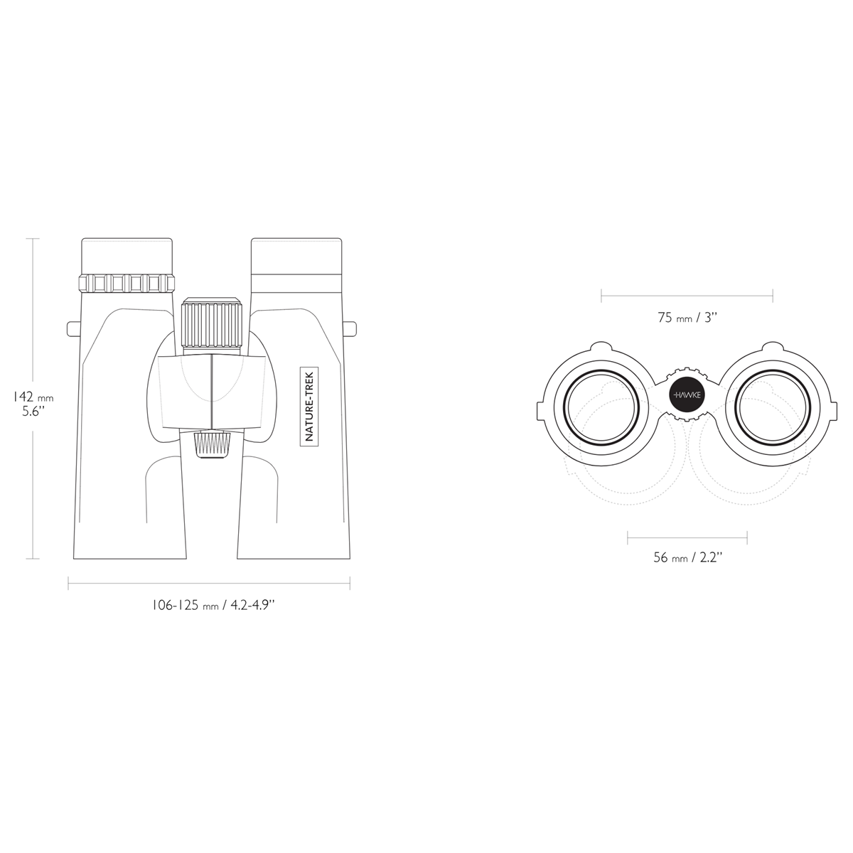 Hawke Nature Trek 10x42 Binoculars - Green