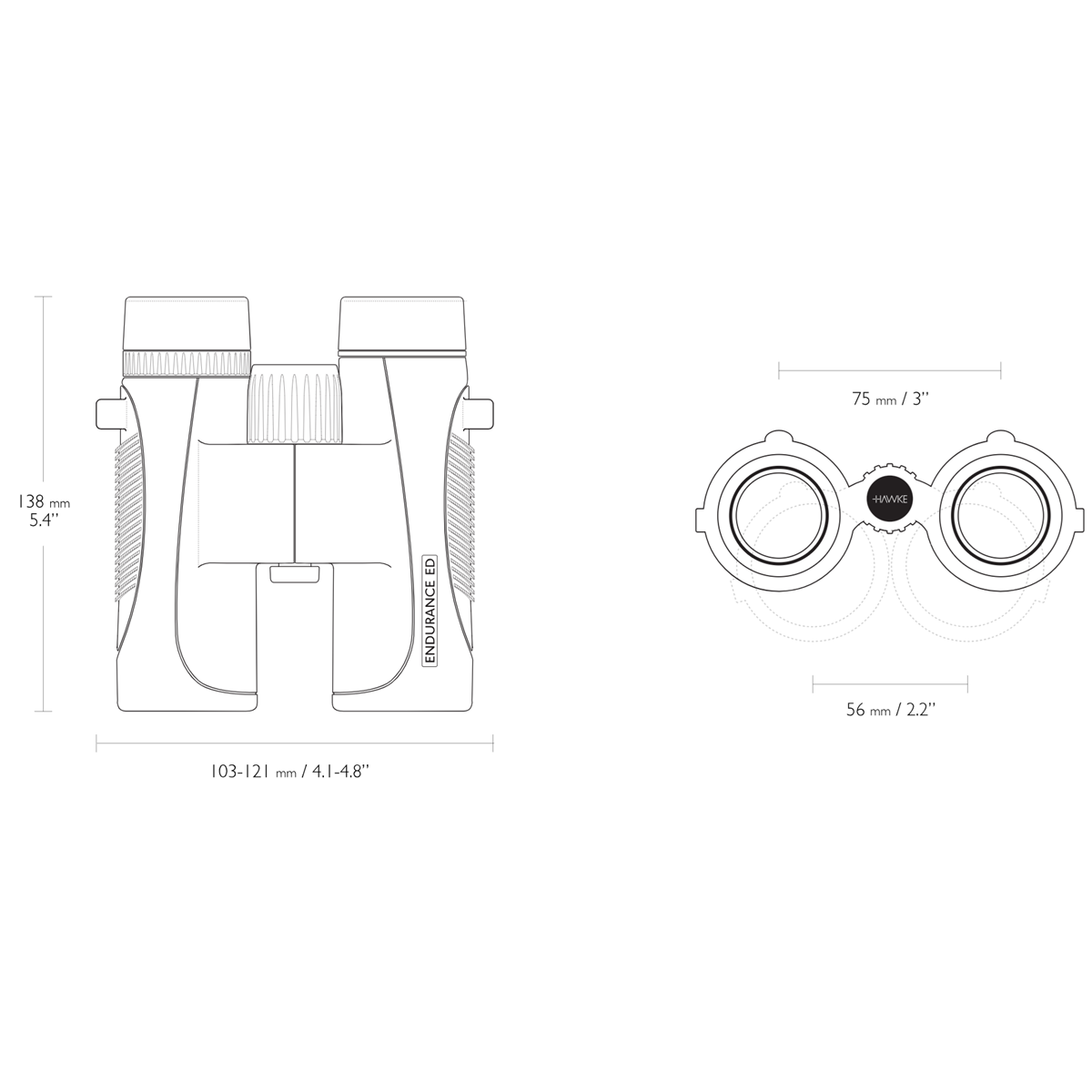  Hawke Endurance ED 10x32 Binoculars - Black
