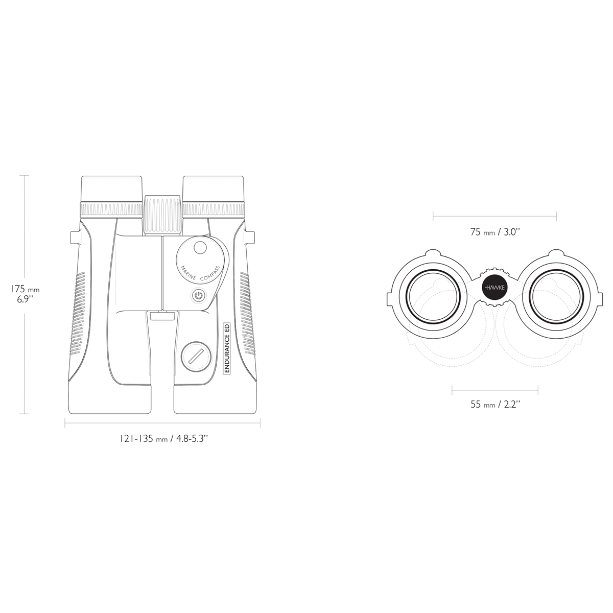Hawke Endurance ED Marine 7x50 Binoculars w/ Compass – Blue