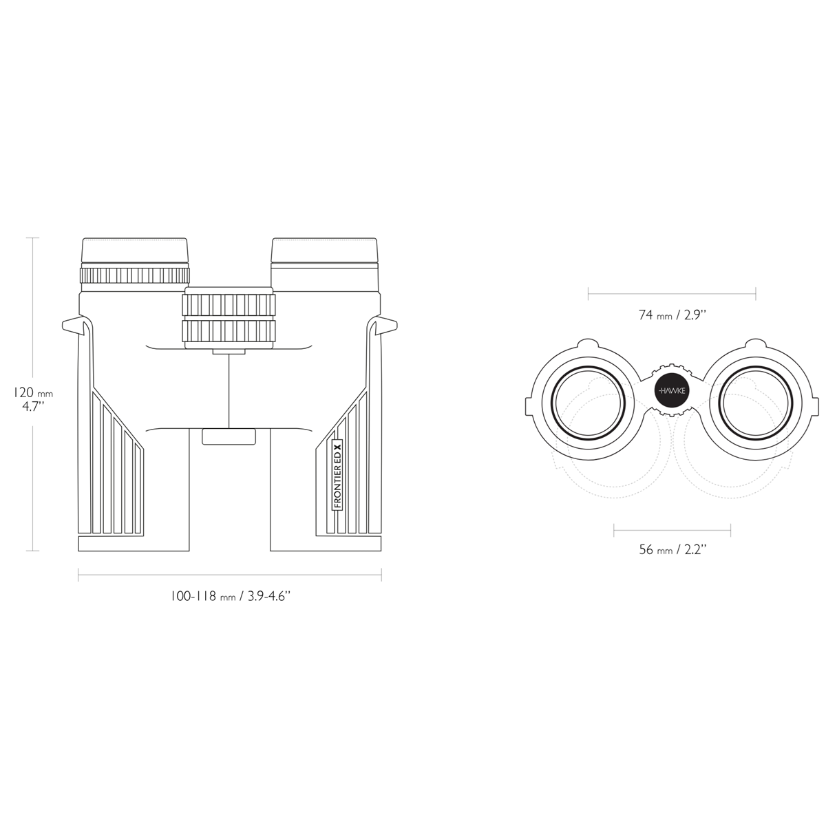  Hawke Frontier HD X 8x32 Binocular - Green