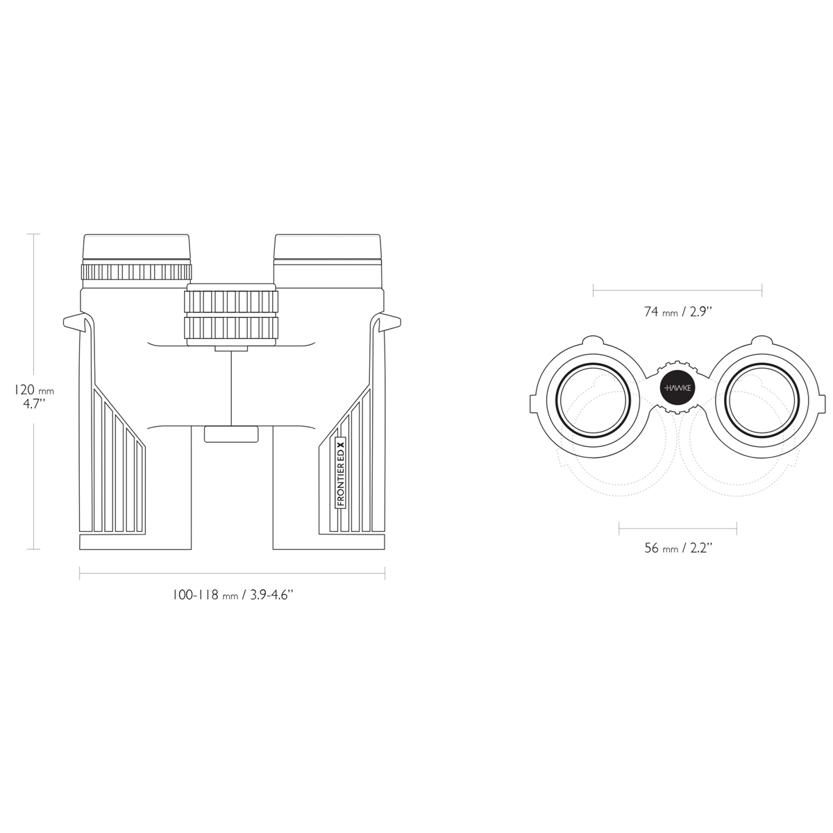 Hawke Frontier ED X 10x32 Binoculars - Green