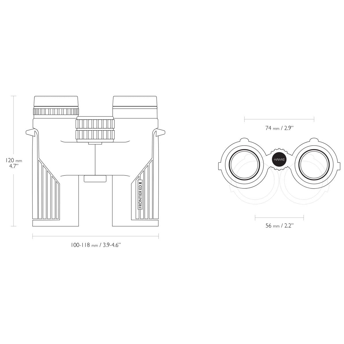  Hawke Frontier ED X 10x32 Binoculars - Grey