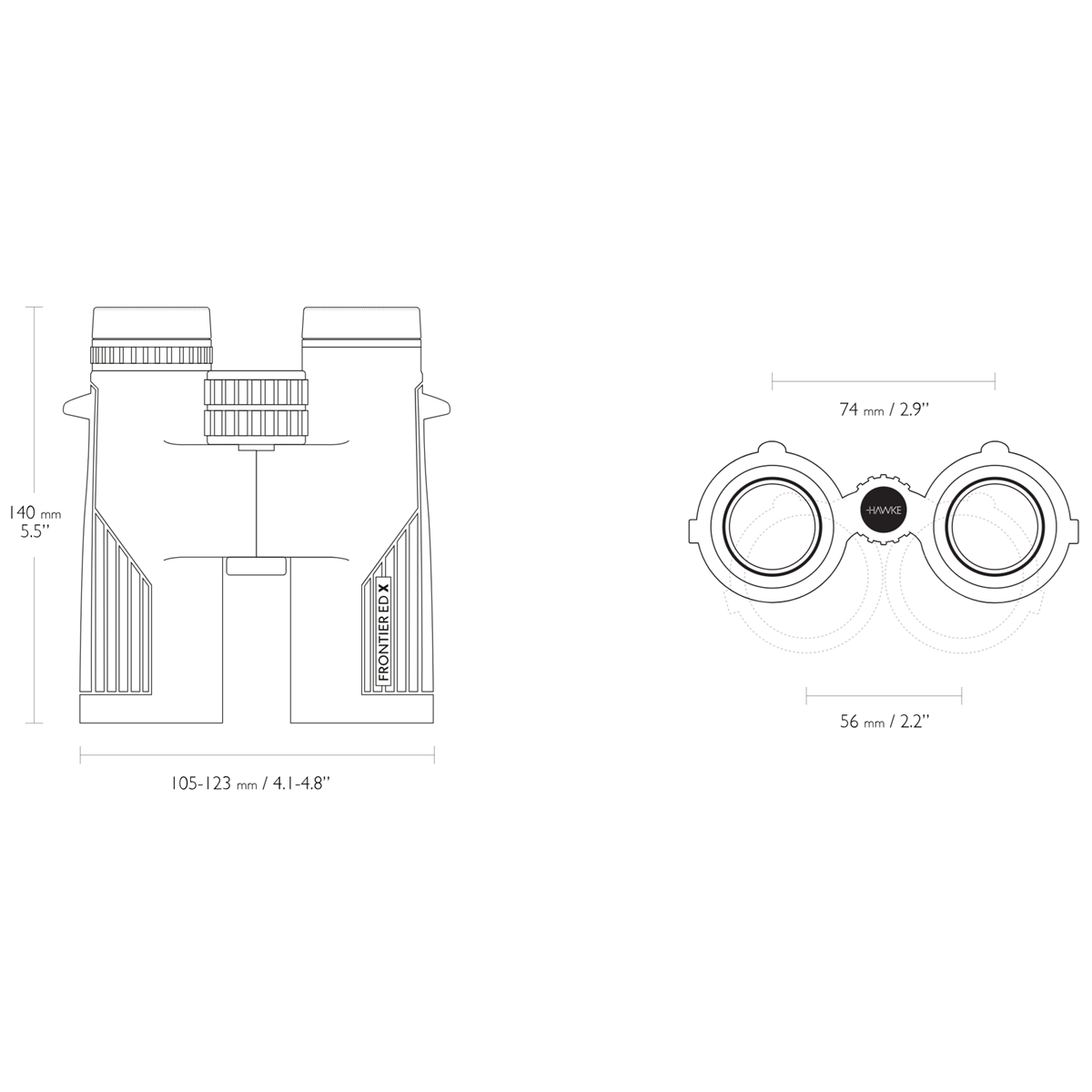  Hawke Frontier ED X 8x42 Binoculars - Grey