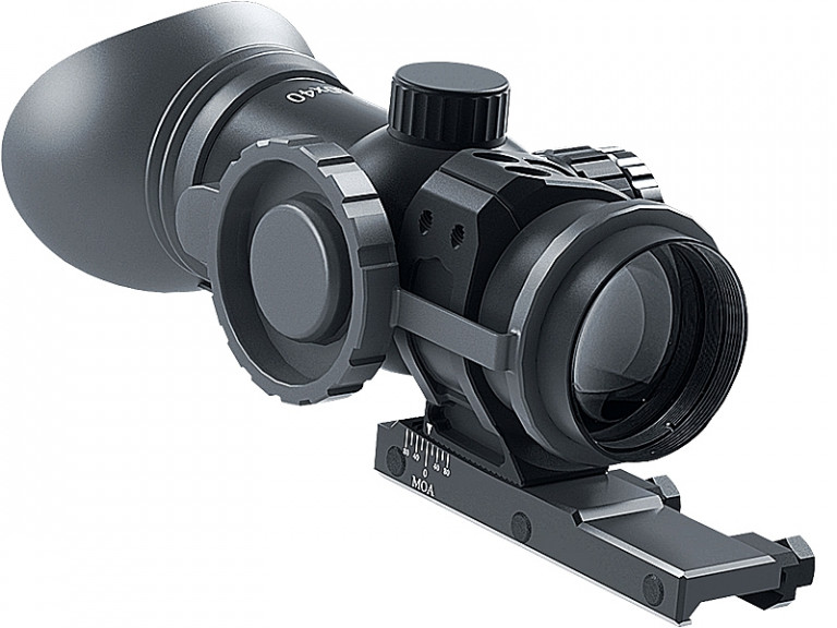 Immersive Optics 10x40 Prismatic MilDot Extended Rifle Scope with MOA Adjustable Mount