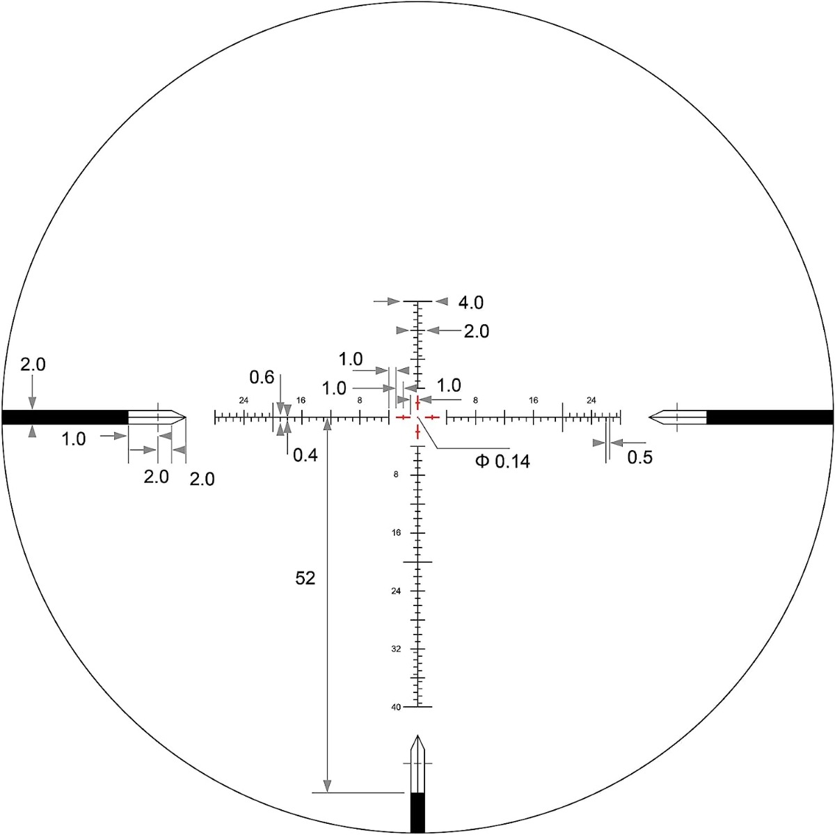Arken Optics EPL4 6-24x50 FFP VHR Illuminated Rifle Scope -MOA