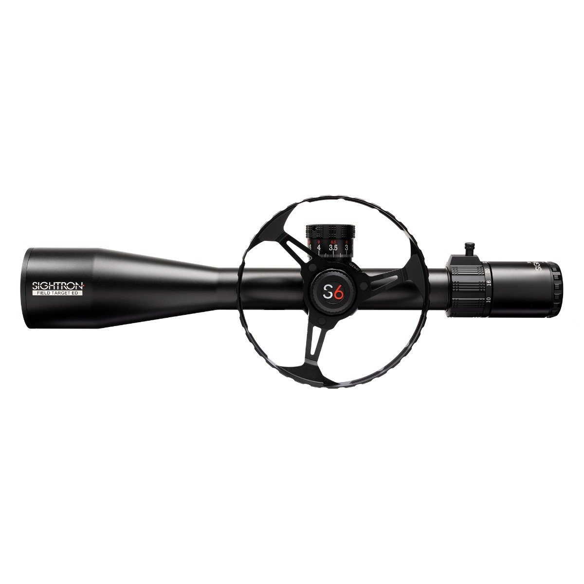SIGHTRON S6 10-60x56 ED Field Target Riflescope w/ MH-FT Reticle - Wheel Bundle