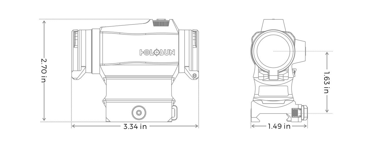 Holosun HS515CM 2 MOA & 65 MOA Circle Red Dot Sight with Solar Panel and QD Mount