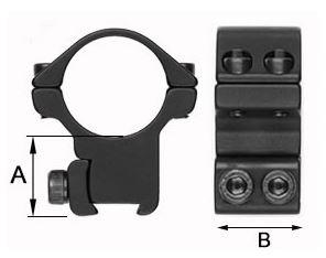 Sportsmatch ATP65 1 inch Two Piece High Adjustable Scope Mounts