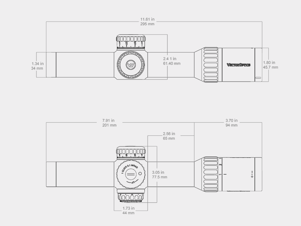 Vector Optics Continental X6 1–6×28 FFP Tactical LPVO Rifle Scope – 34 mm, Illuminated