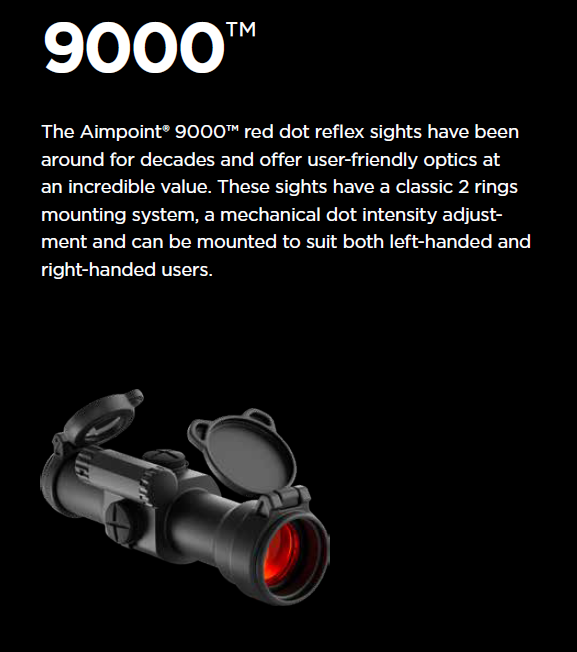 Aimpoint 9000 SC ACET 30mm 4MOA Red Dot Reflex Sight