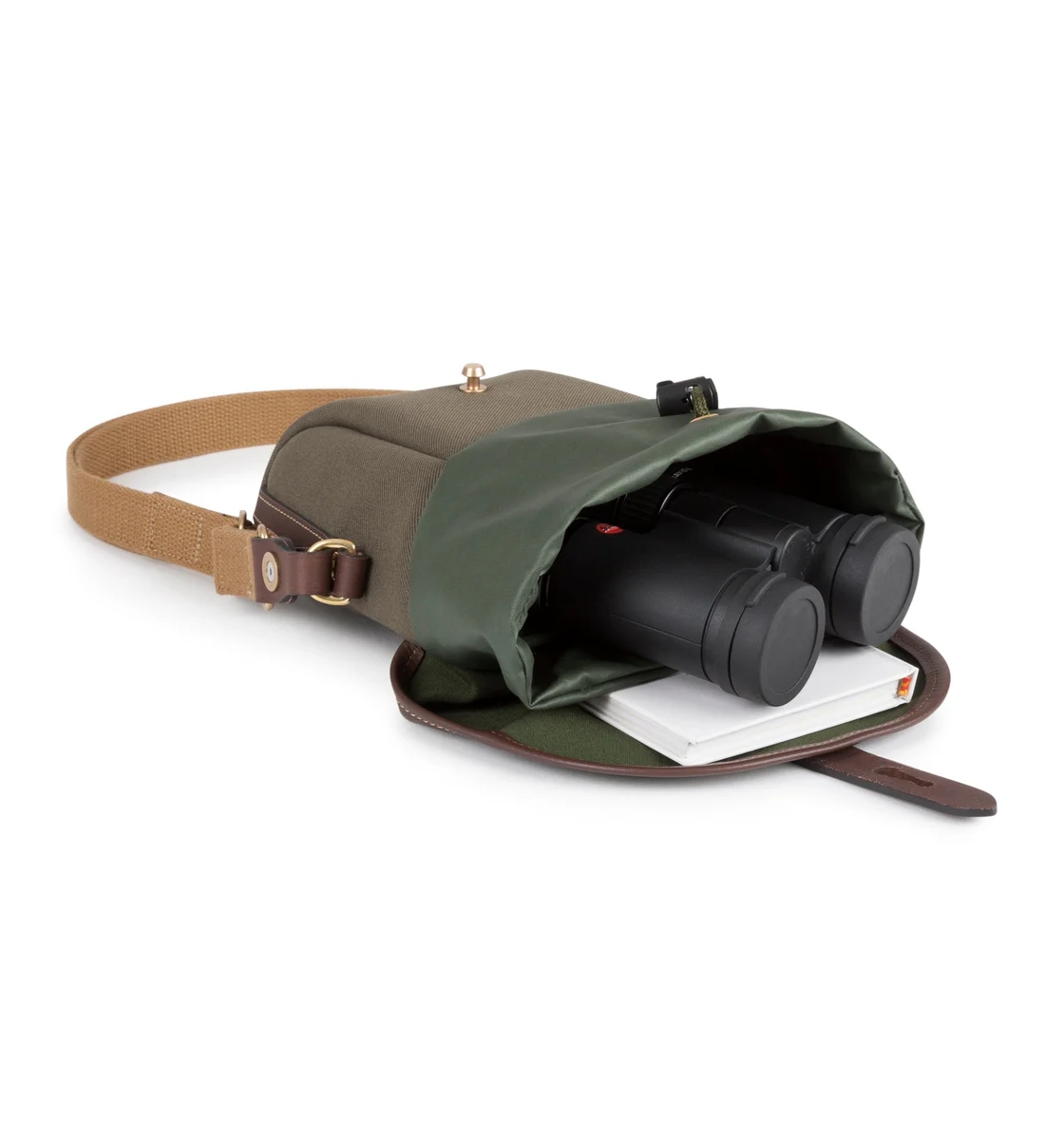 Billingham Galbin Binocular Case for 8x32 / 8x42 Binoculars - Sage FibreNyte / Chocolate Leather