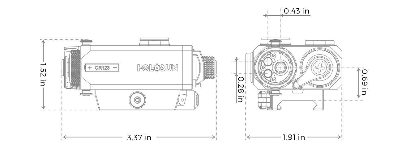 Holosun LS321G&IR Co-axial Visible Green & IR Laser and IR Illuminater Aiming Device with Picatinny QD Mount