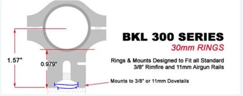 BKL 300 30mm Dovetail Scope Rings – Silver Finish, Rimfire & Air Rifle Use