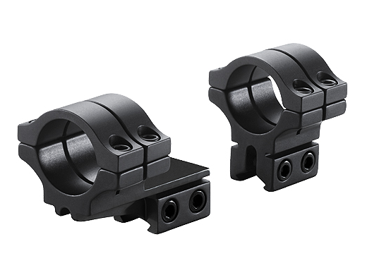 BKL-302 Black 30mm 2 piece Double Strap Offset Dovetail Scope Rings