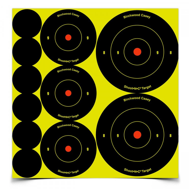 Birchwood Shoot•N•C® Assortment of 132 Adhesive Targets (24x 3", 36x 2", 71x 1")