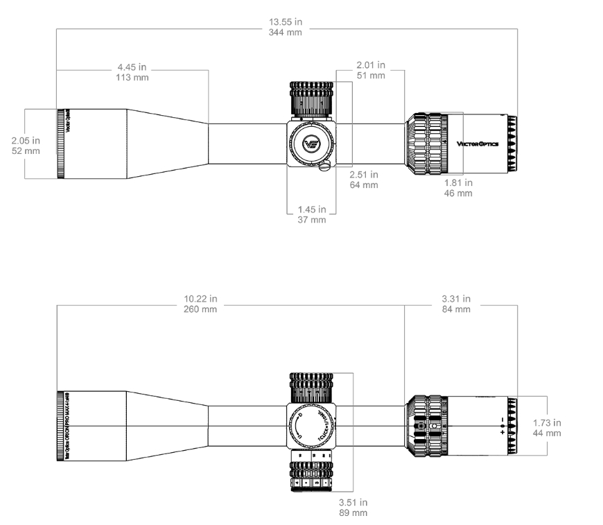 Vector Optics Orion Pro MAX 4-16x44 FFP HD VOR-4 1/10MIL 30mm Rifle Scope