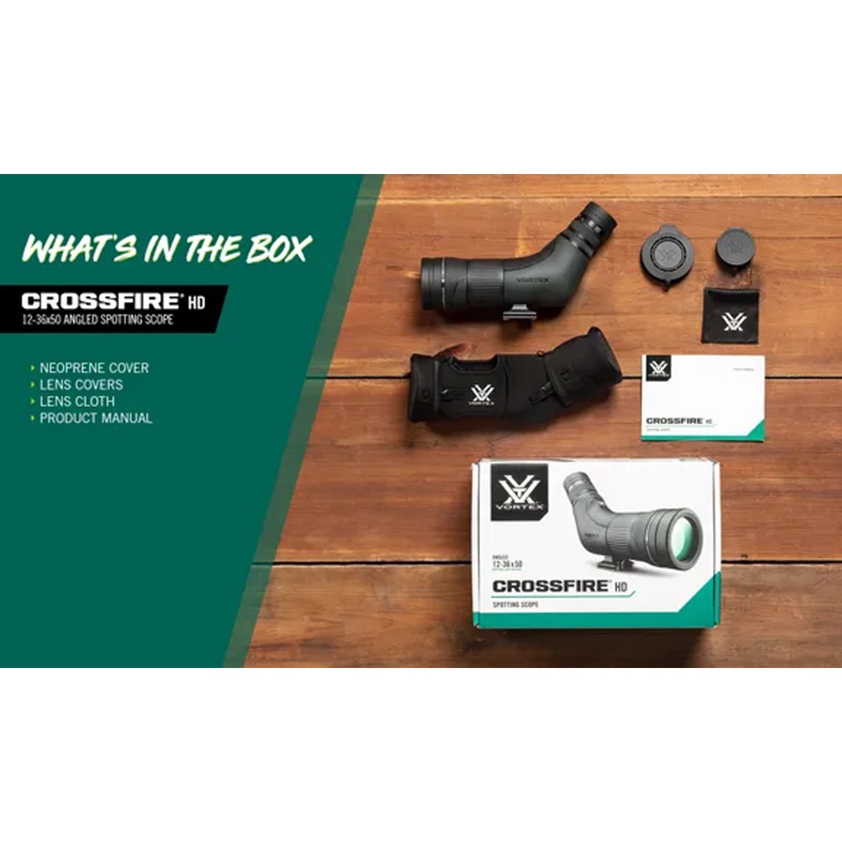 Vortex Crossfire HD 12-36x50 Compact Angled Spotting Scope